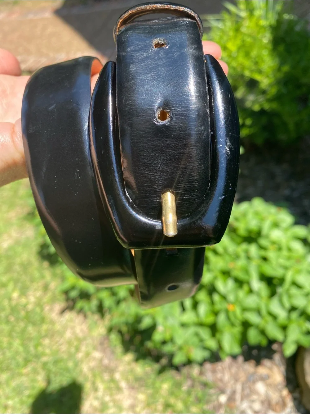 Stanley Korshak Black Leather Belt